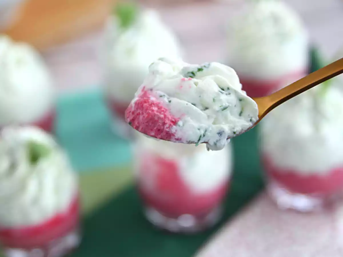 Verrines de beterraba e rúcula (Mousse de beterraba e rúcula) - foto 4