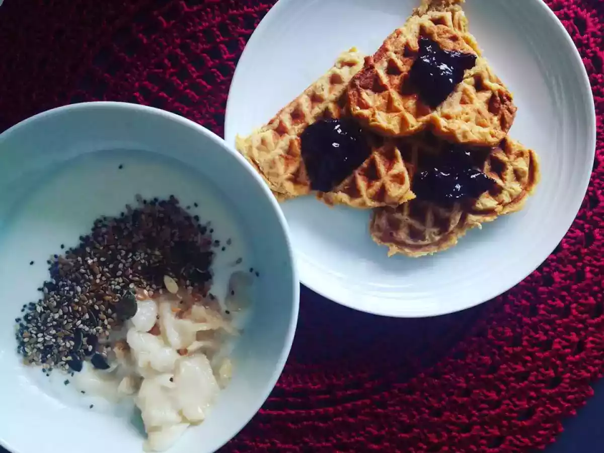 Waffles de abóbora e maçã - Ideias saudáveis