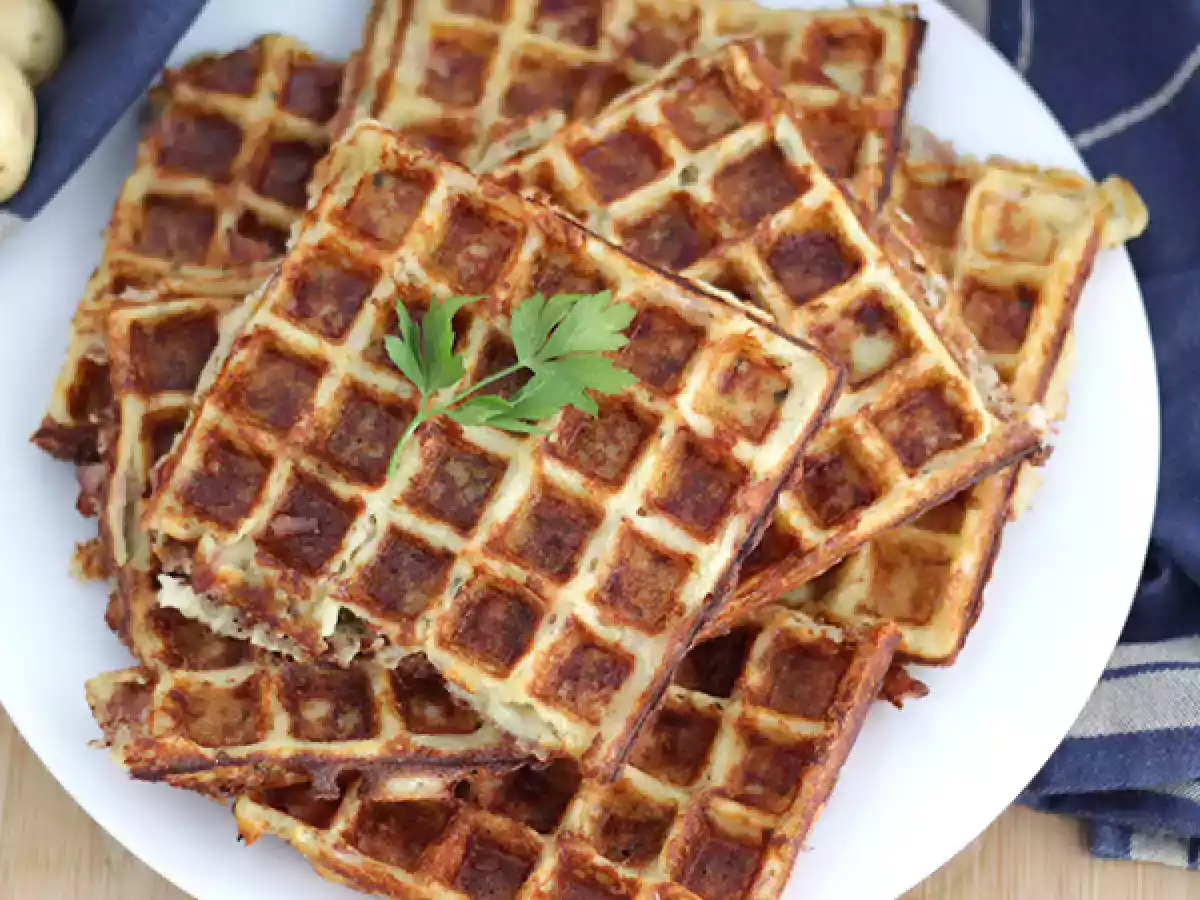 Waffles de batata com bacon e queijo - foto 2