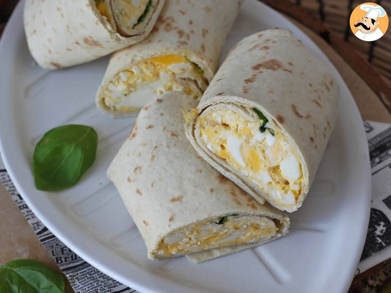 Wrap de ovo com feta, macio e super proteico - foto 2