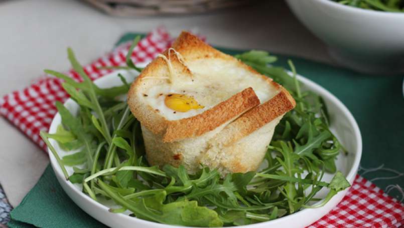 Croc'Muffin de queijo, fiambre e ovo