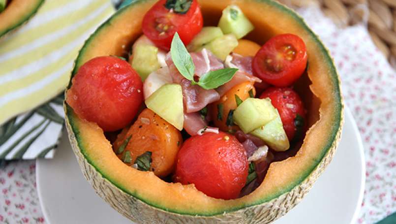 Salada de melão colorida
